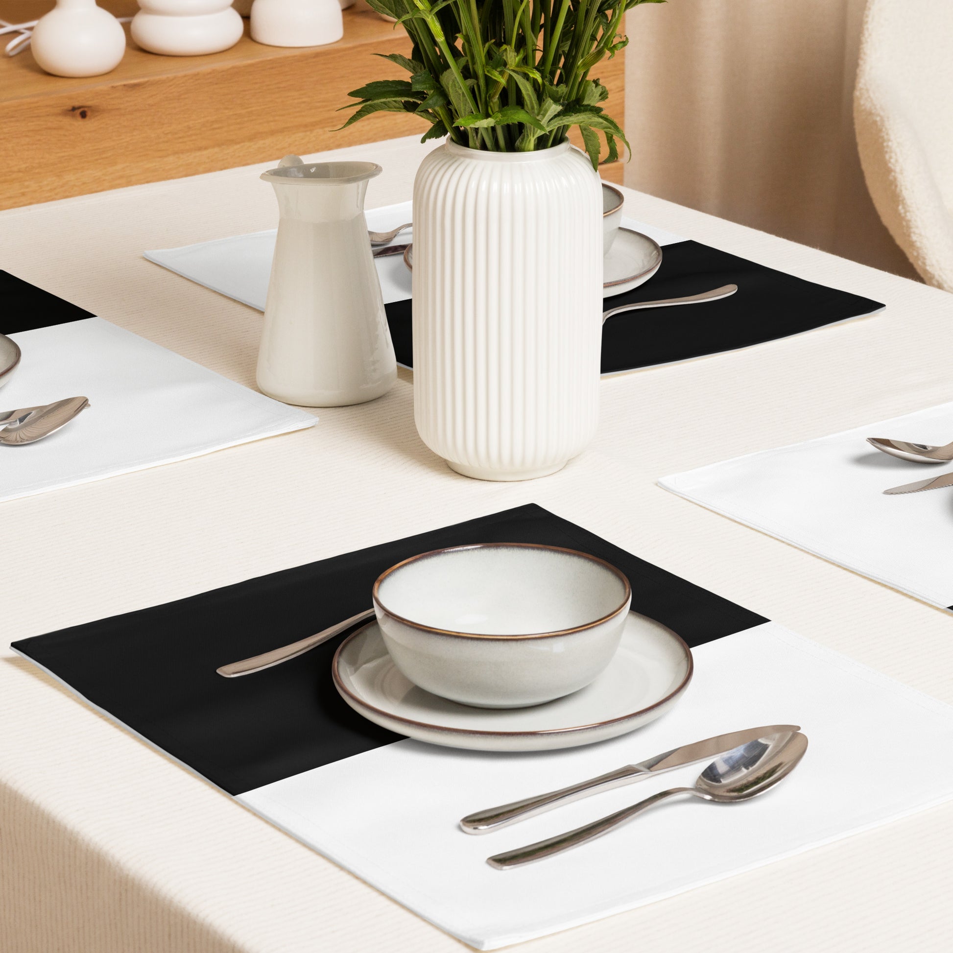 Half Black Half White - Placemat Set - iSAW Company