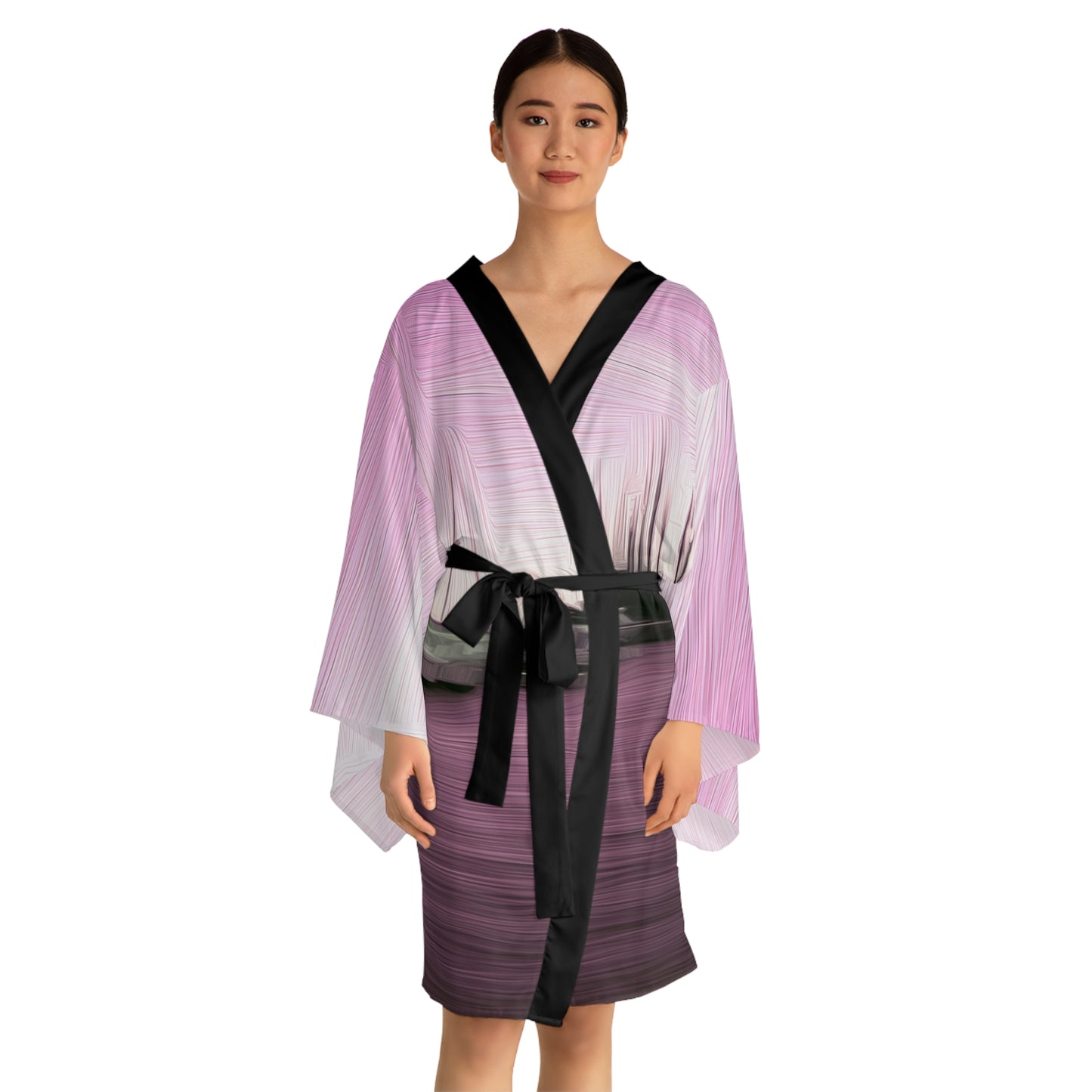 The Sleeping Yachts (at Evening) - Womens Long Sleeve Kimono Robe - iSAW Company