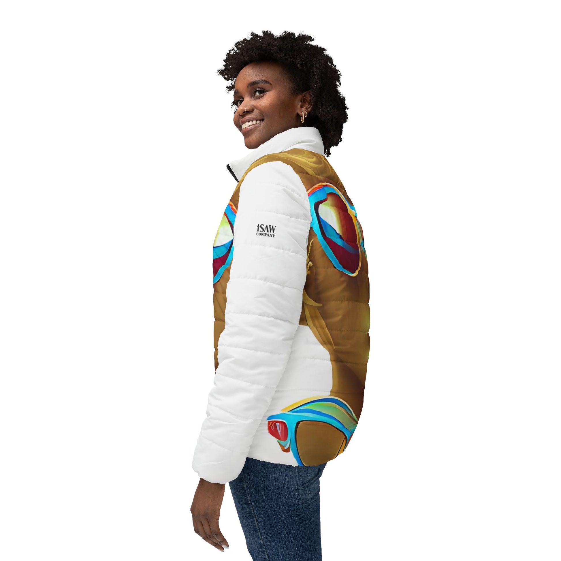 Retro Cool White - Womens Puffer Jacket - iSAW Company