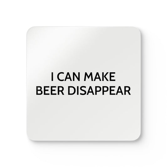 I Can Make Beer Disappear - White Cork Back Coaster Set - iSAW Company