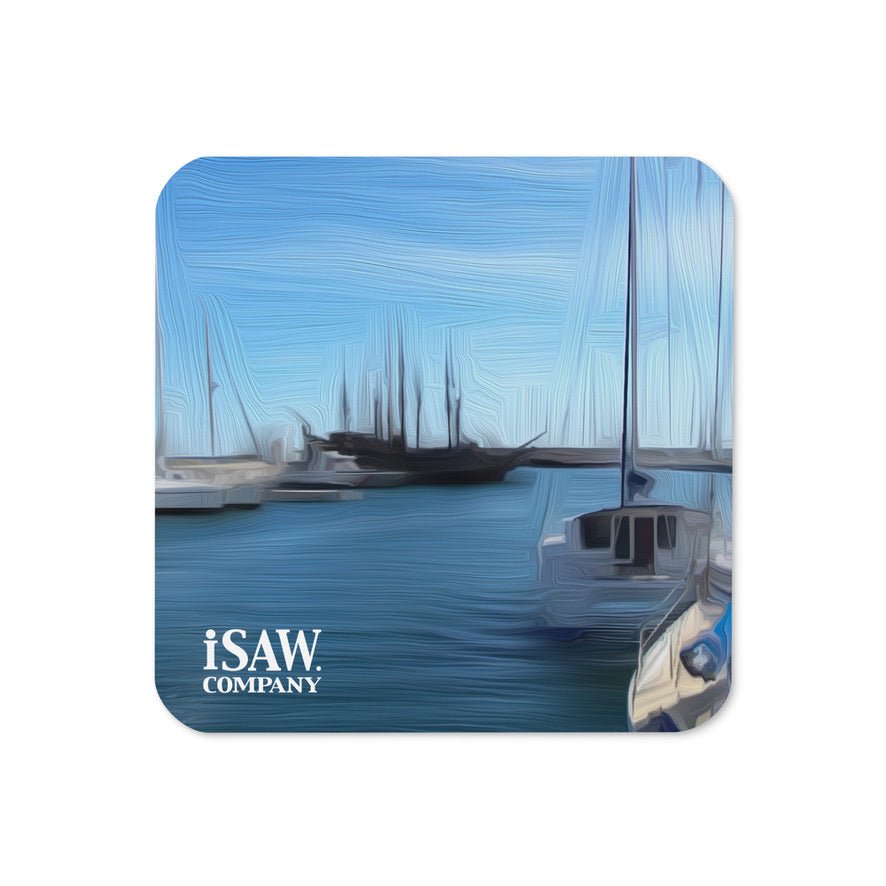 The Sleeping Yachts (at Morning) - Cork Back Coaster - iSAW Company
