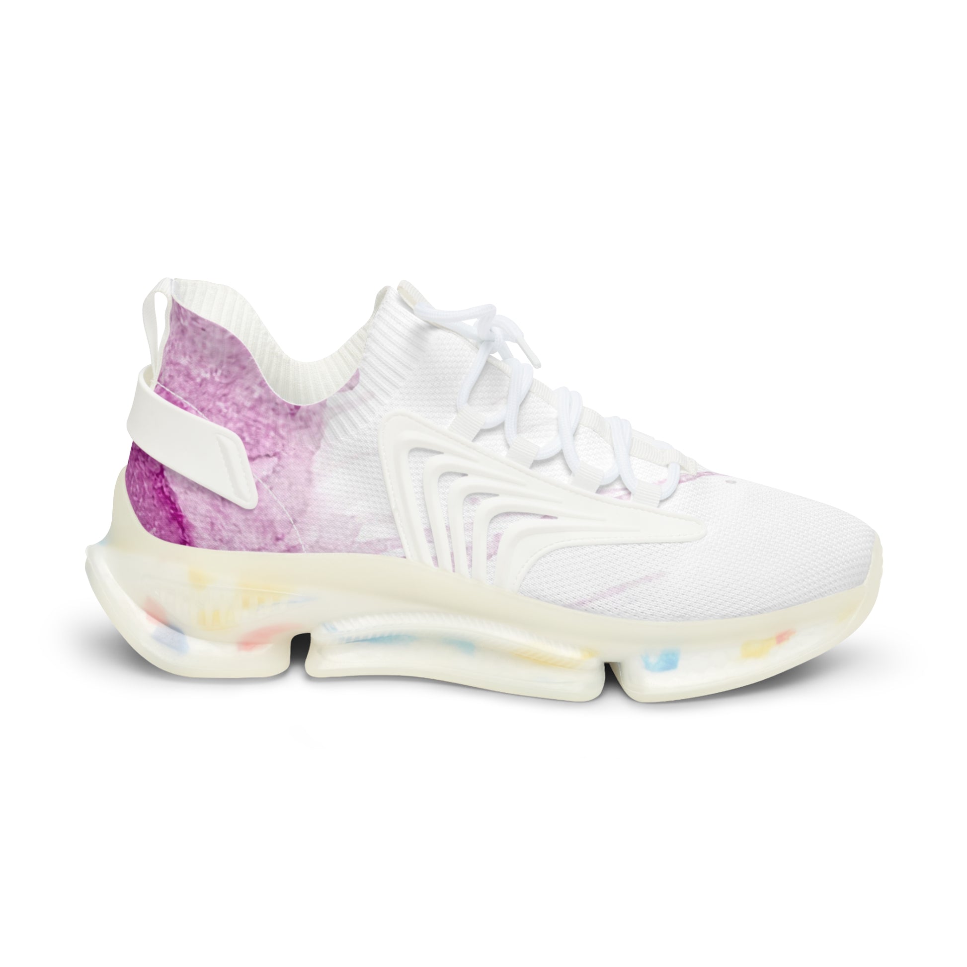 Watercolour Pink Splash - Mens Mesh Street Sneakers - iSAW Company