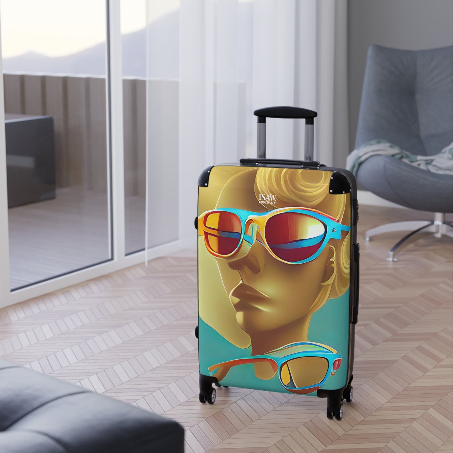 Retro Cool Blue - Hard - Shell Suitcase - iSAW Company