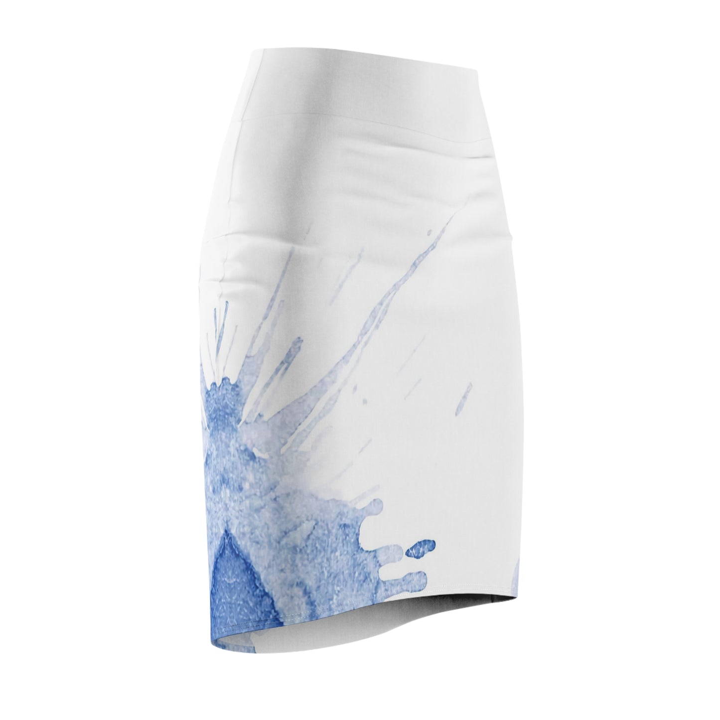 Watercolour Blue Splash - Womens Pencil Skirt - iSAW Company