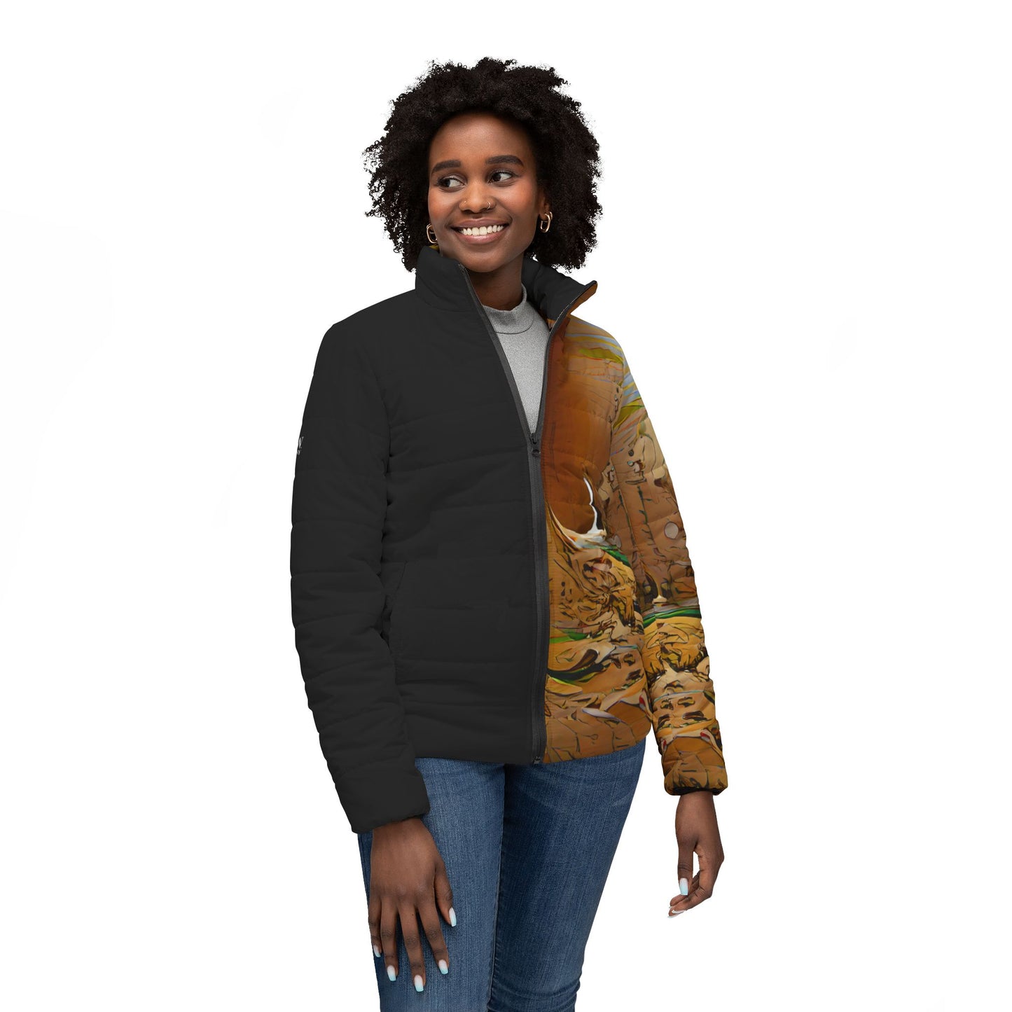 Half Black Half Gāolàng - Womens Puffer Jacket - iSAW Company