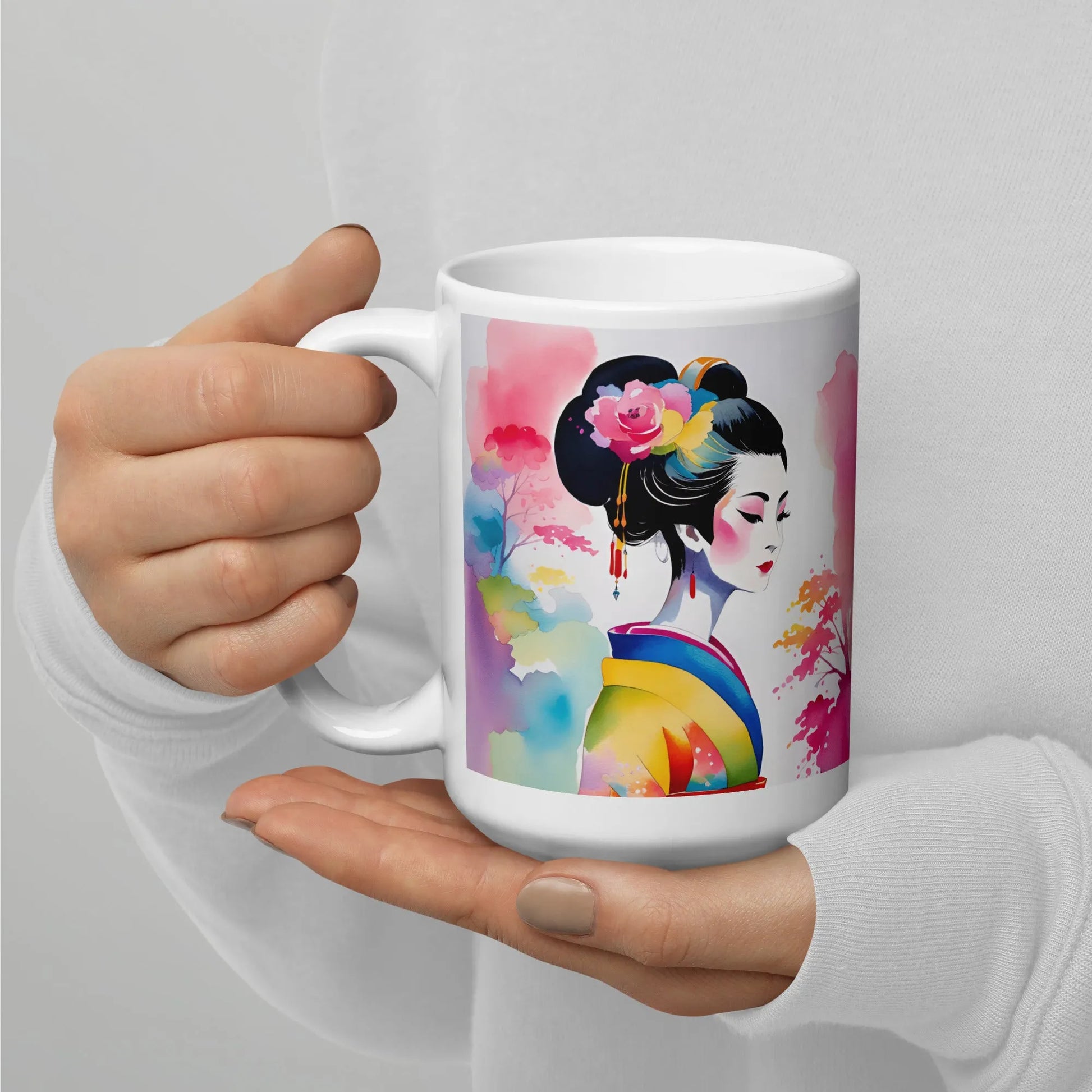 Geisha Girl - White Mug - iSAW Company