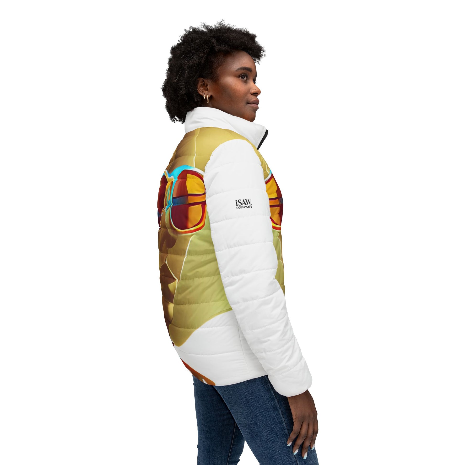 Retro Cool White - Womens Puffer Jacket - iSAW Company