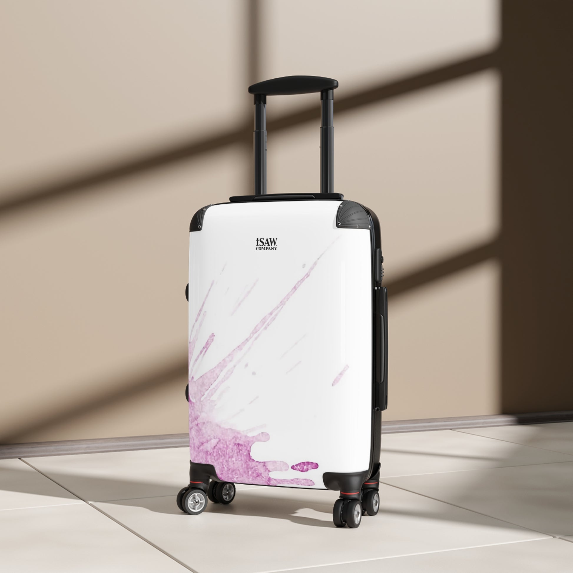 Watercolour Pink Splash - Hard - Shell Suitcase - iSAW Company