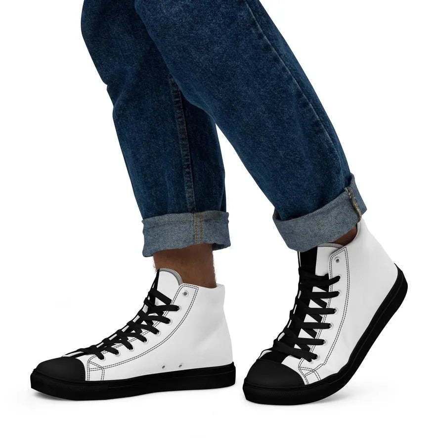 Half Black Half White - Mens High - Top Canvas Shoes - iSAW Company