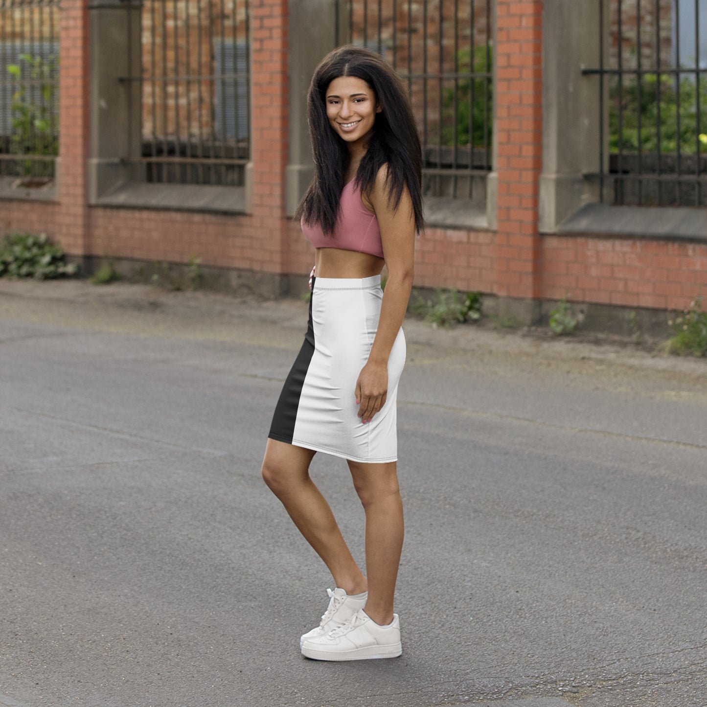 Half Black Half White - Womens Pencil Skirt - iSAW Company