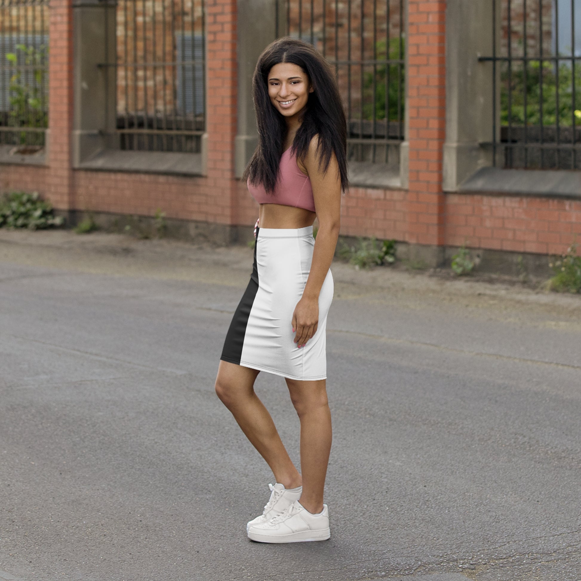 Half Black Half White - Womens Pencil Skirt - iSAW Company