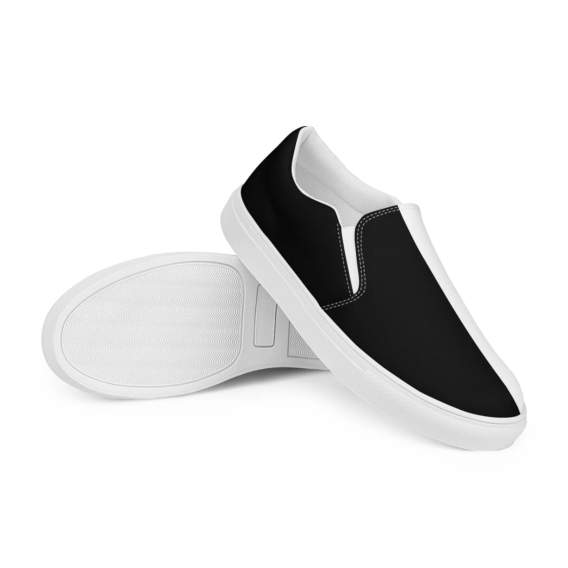 Half Black Half White - Mens Slip-On Canvas Shoes - iSAW Company