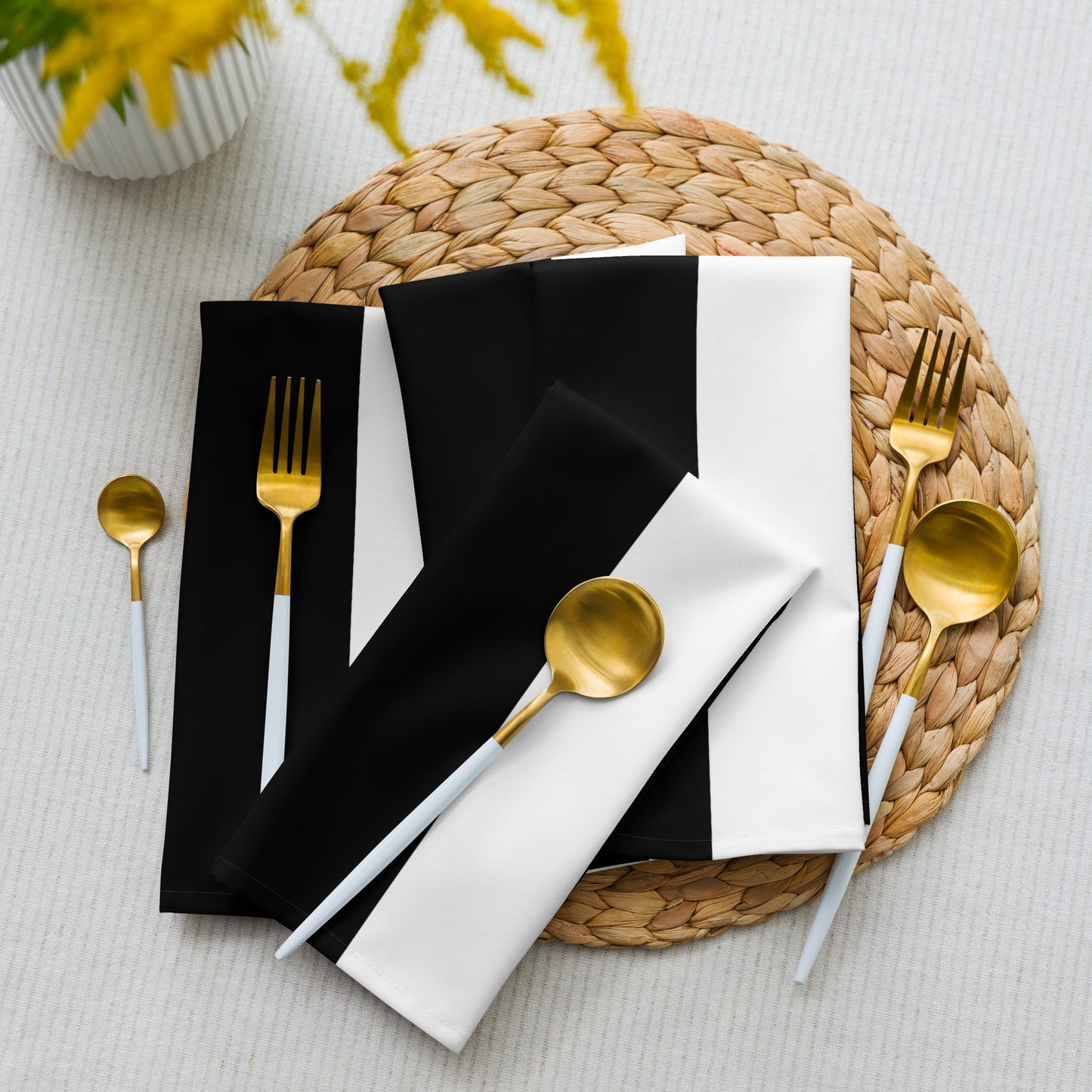 Half Black Half White - Cloth Napkin Set - iSAW Company