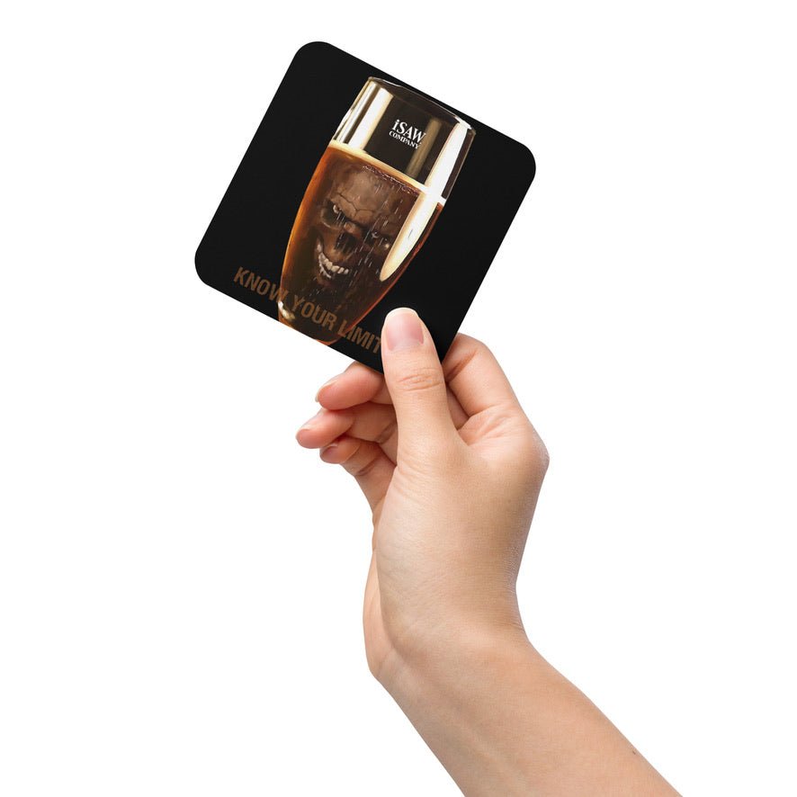 Alcohol - Know Your Limits - Cork Back Coaster - iSAW Company