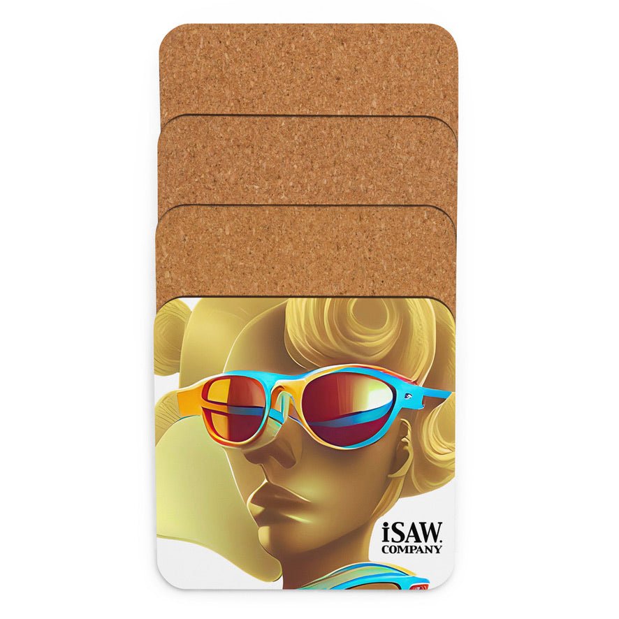 Retro Cool White - Cork Back Coaster - iSAW Company