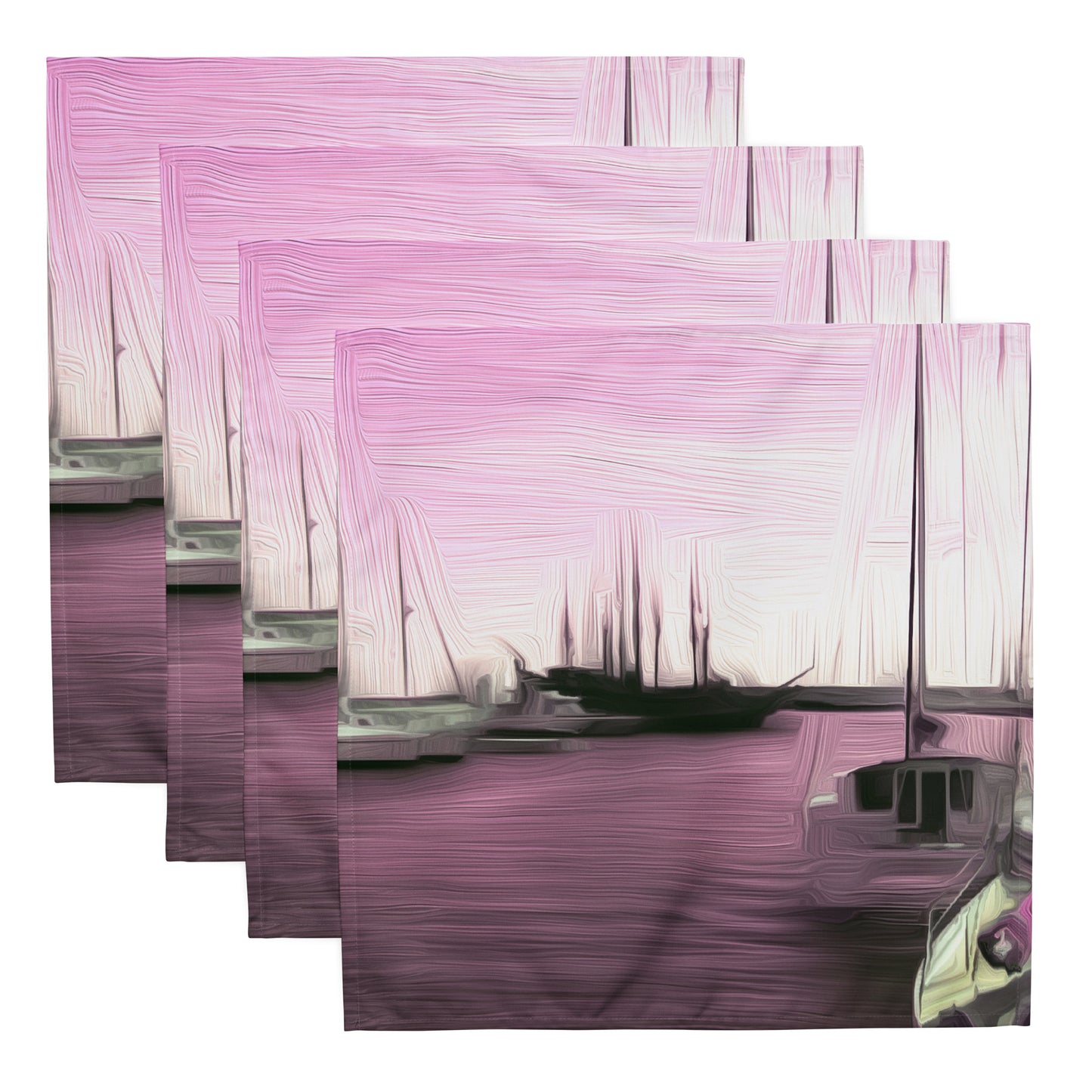The Sleeping Yachts (at Evening) - Cloth Napkin Set - iSAW Company