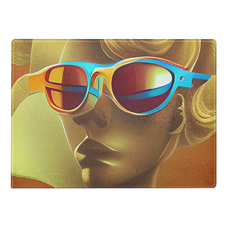 Retro Cool Orange - Glass Cutting Board - iSAW Company