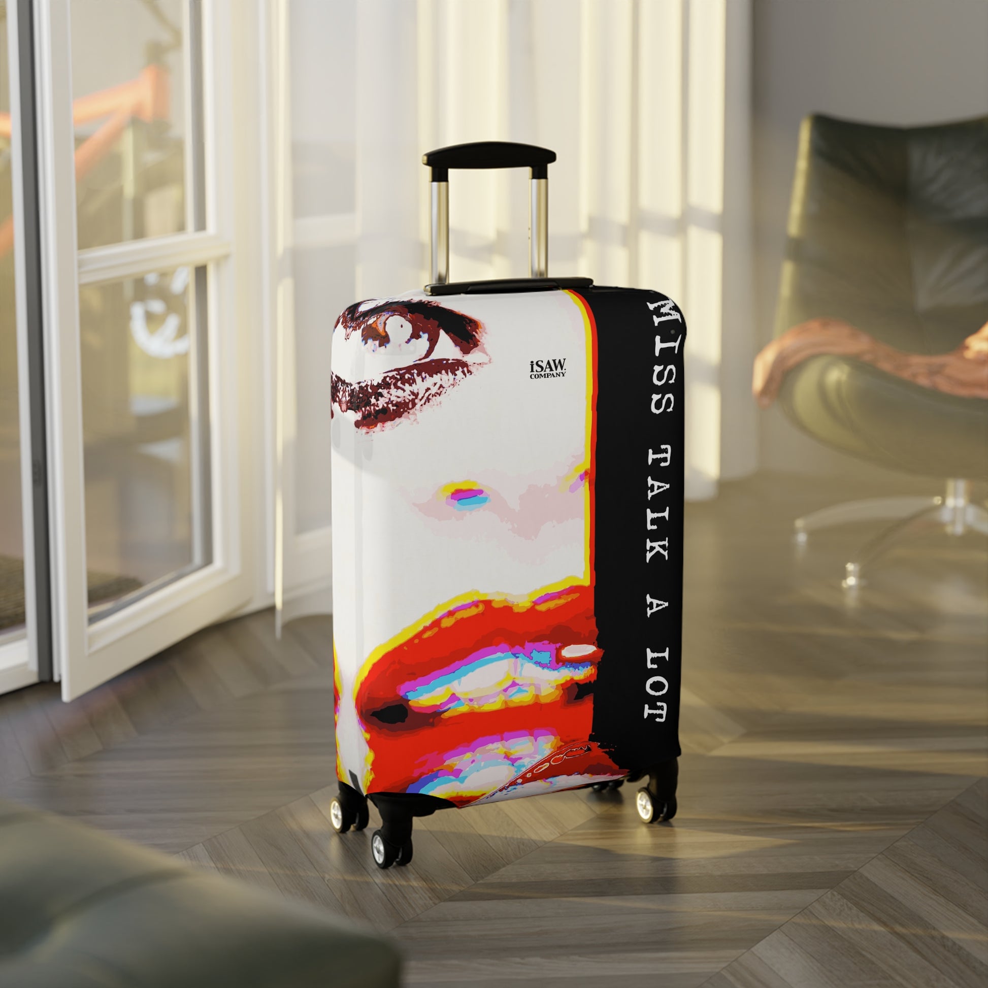 Miss Talk A Lot – Protective Suitcase Cover - iSAW Company