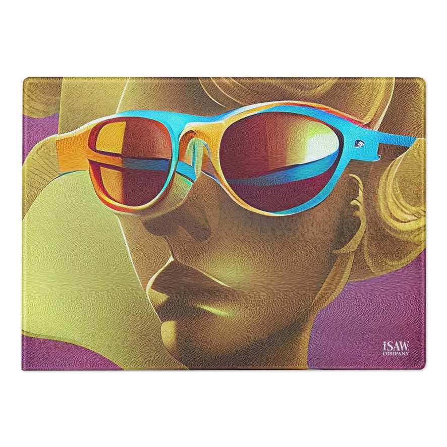 Retro Cool Pink - Glass Cutting Board - iSAW Company