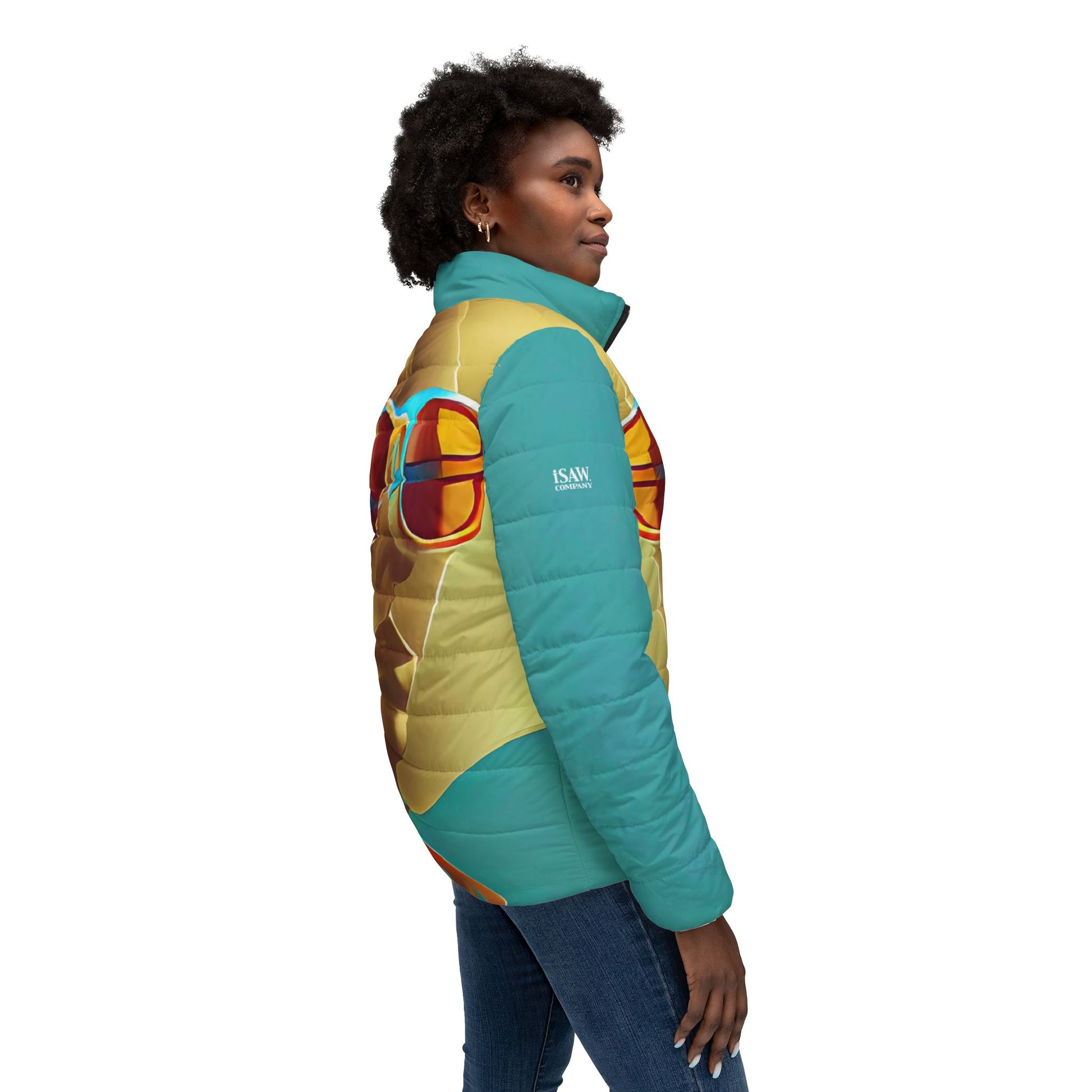 Retro Cool Blue - Womens Puffer Jacket - iSAW Company