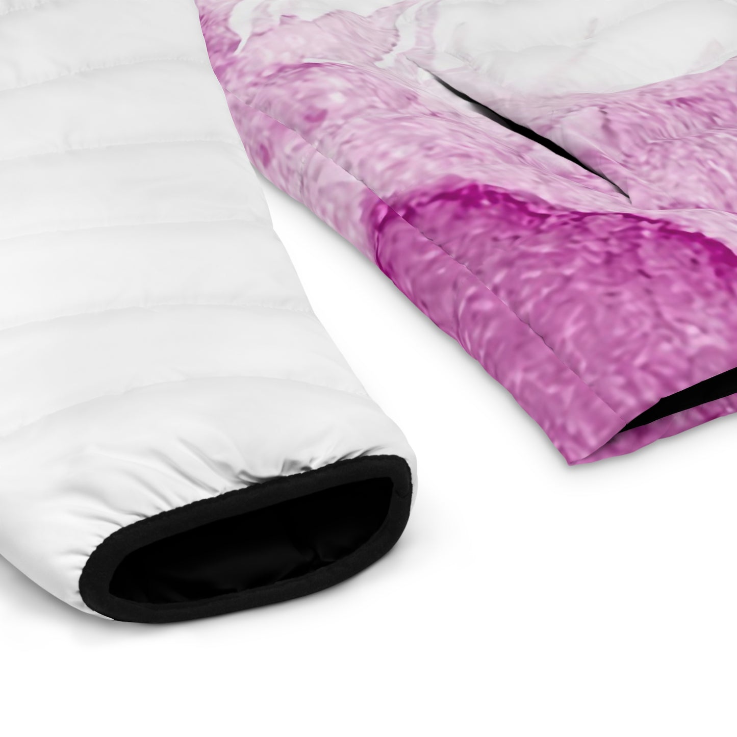 Watercolour Pink Splash - Mens Puffer Jacket - iSAW Company