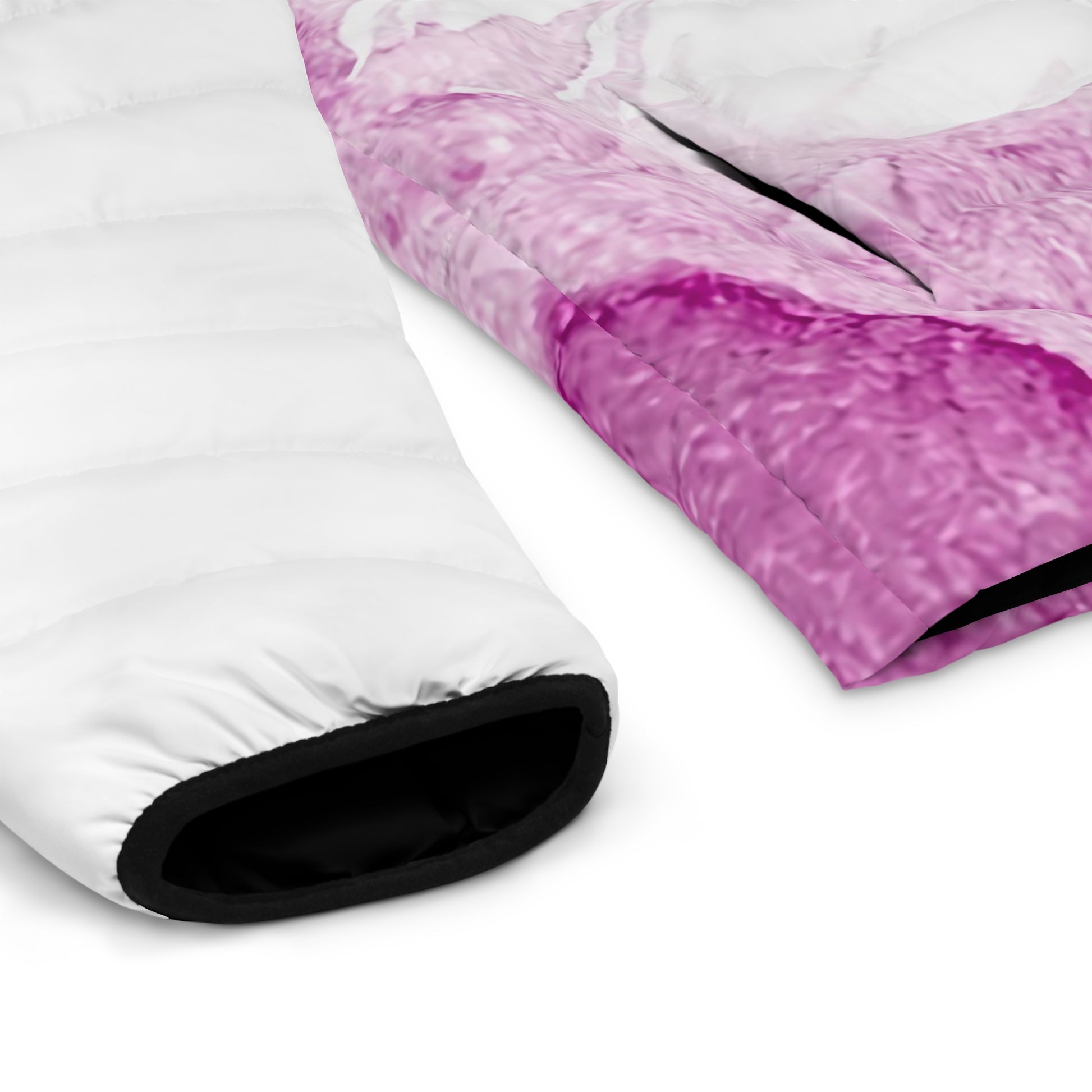 Watercolour Pink Splash - Mens Puffer Jacket - iSAW Company