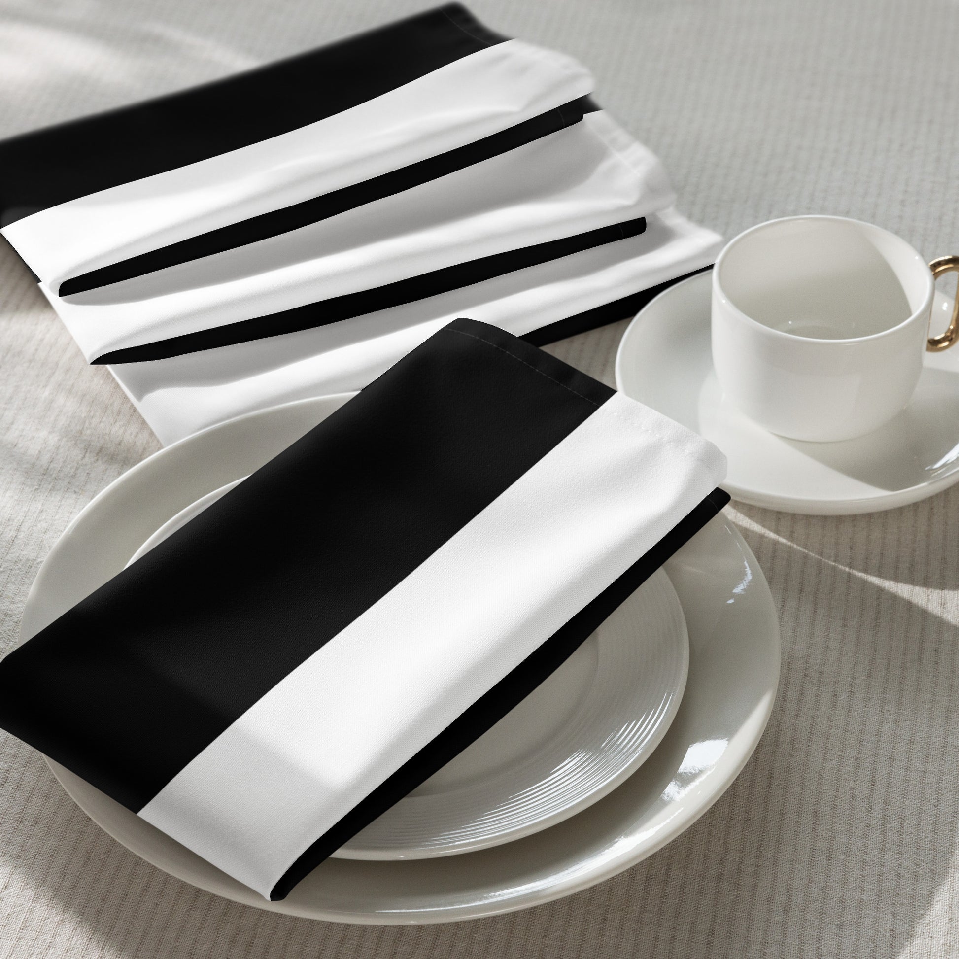 Half Black Half White - Cloth Napkin Set - iSAW Company