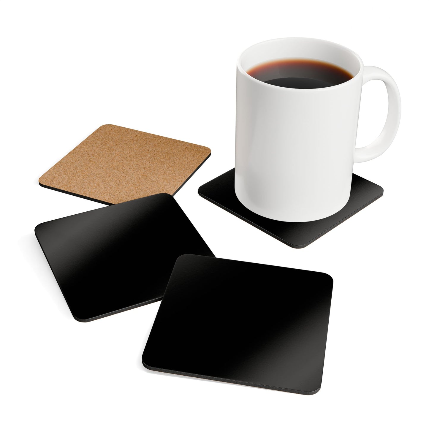iSAW Black Cork Back Coaster Set - iSAW Company