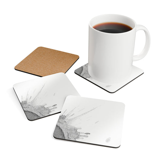 Watercolour Grey Splash - Cork Back Coaster Set - iSAW Company