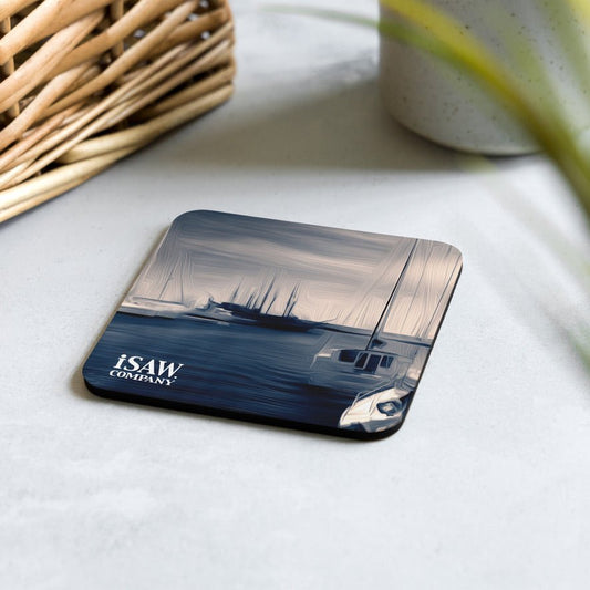 The Sleeping Yachts (at Sunrise) - Cork Back Coaster - iSAW Company