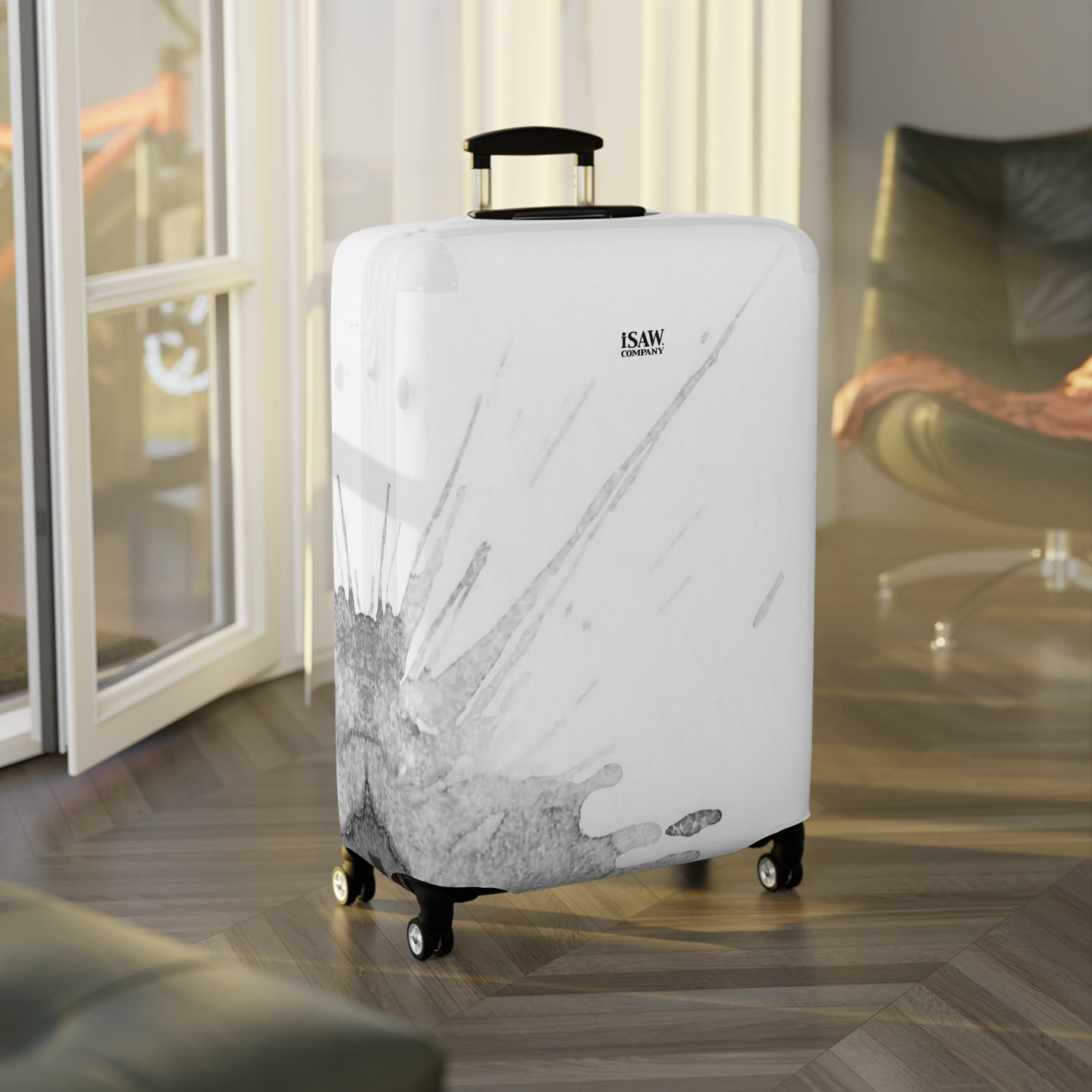 Watercolour Grey Splash – Protective Suitcase Cover - iSAW Company