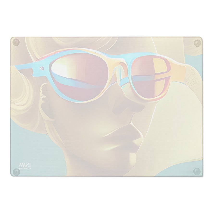 Retro Cool Blue - Glass Cutting Board - iSAW Company