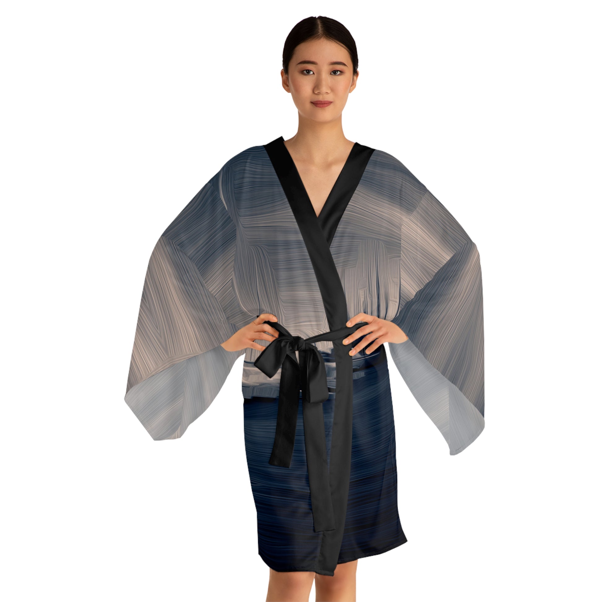 The Sleeping Yachts (at Sunrise) - Womens Long Sleeve Kimono Robe - iSAW Company