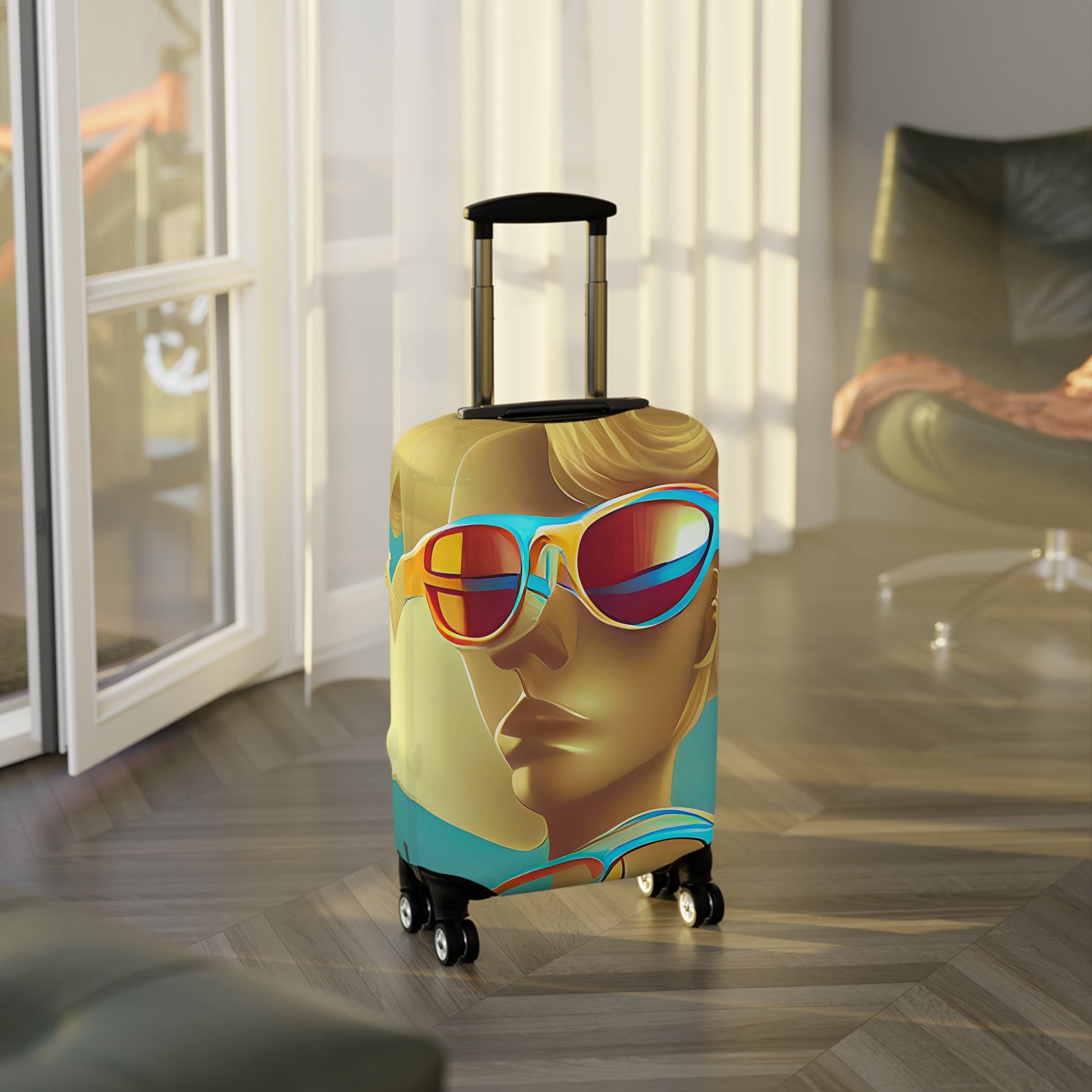 Retro Cool Blue – Protective Suitcase Cover - iSAW Company
