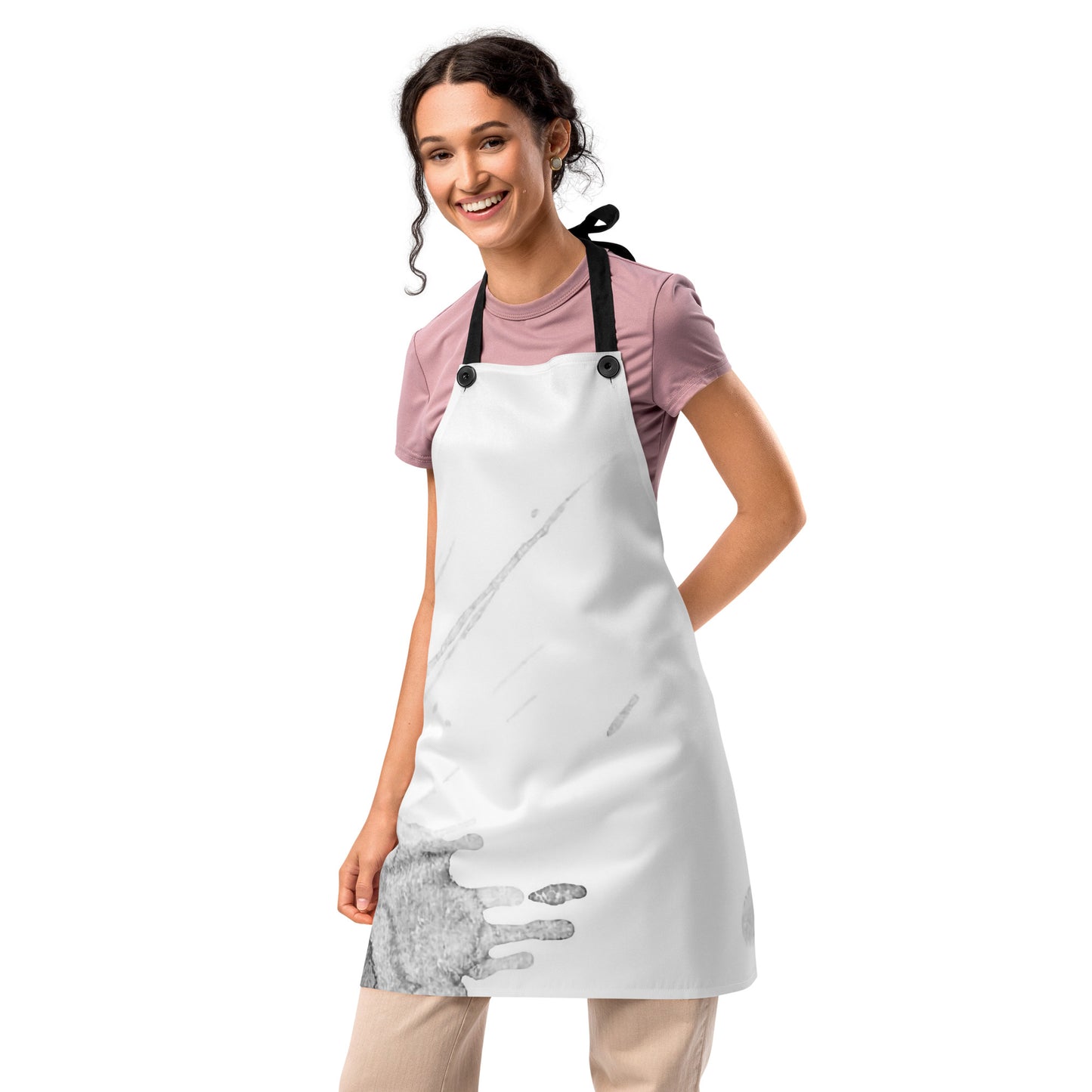 Watercolour Grey Splash - Apron - iSAW Company