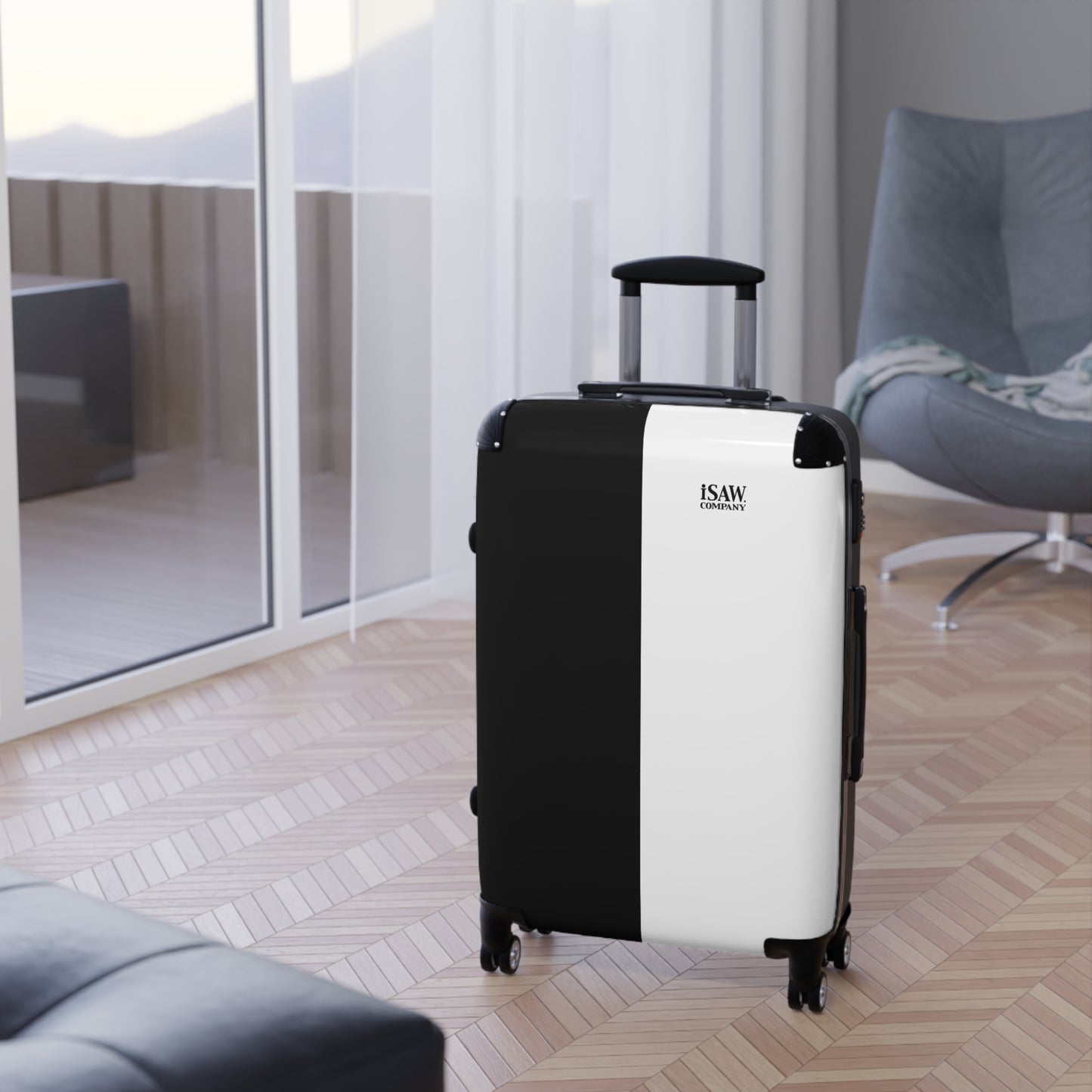 Half Black Half White - Hard - Shell Suitcase - iSAW Company