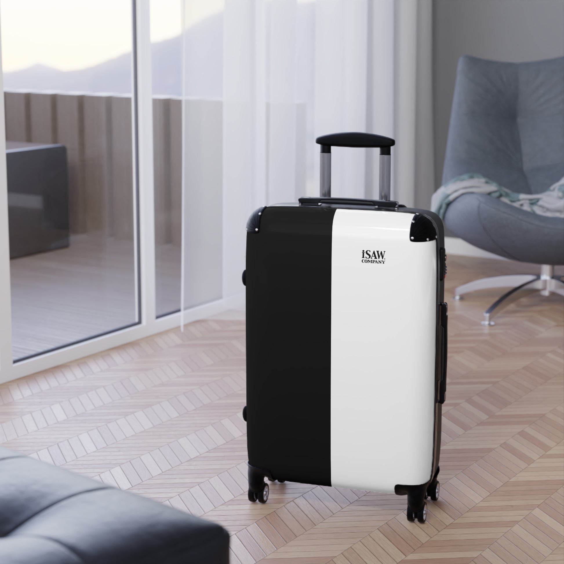Half Black Half White - Hard - Shell Suitcase - iSAW Company