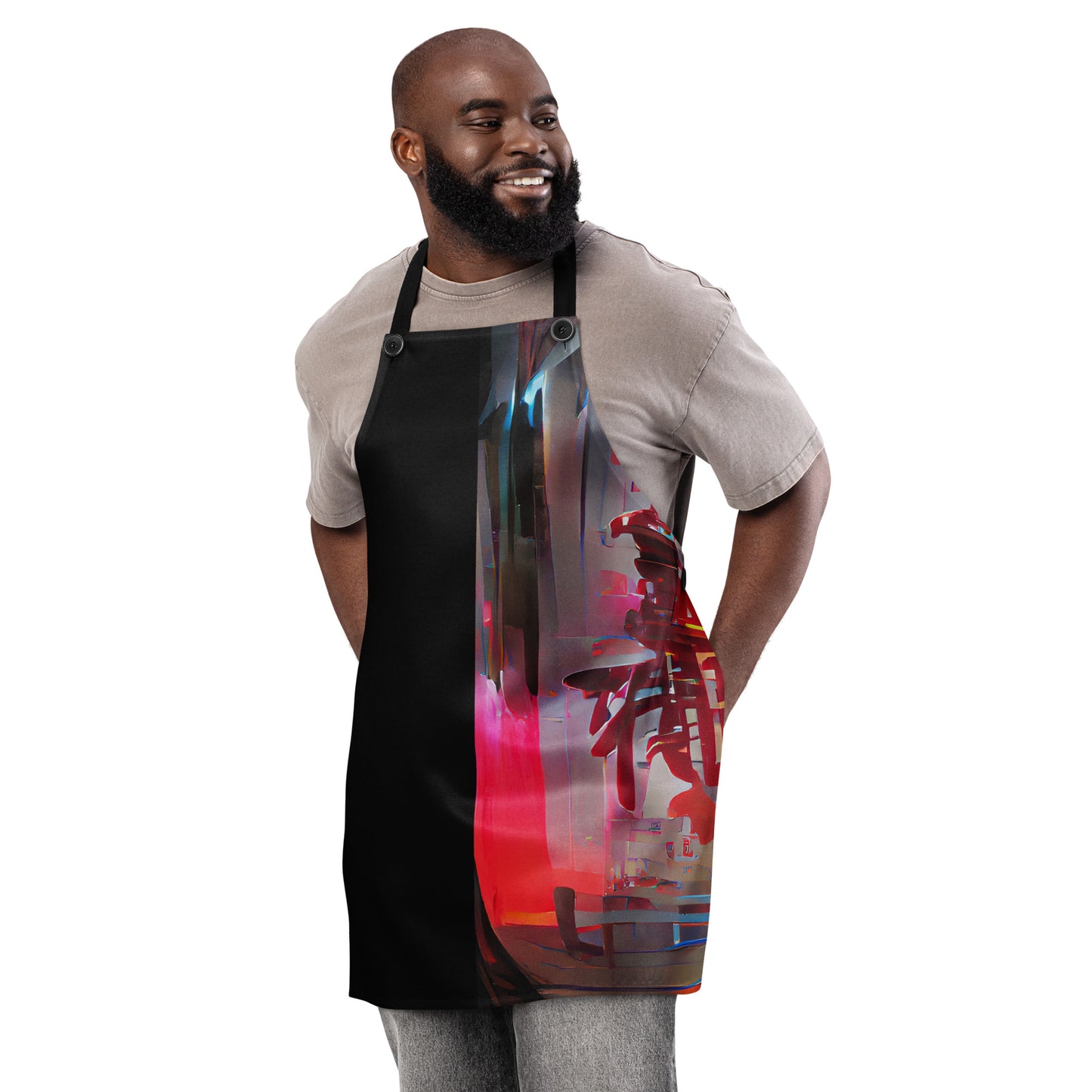 Half Black Half Báijiǔ - Apron - iSAW Company