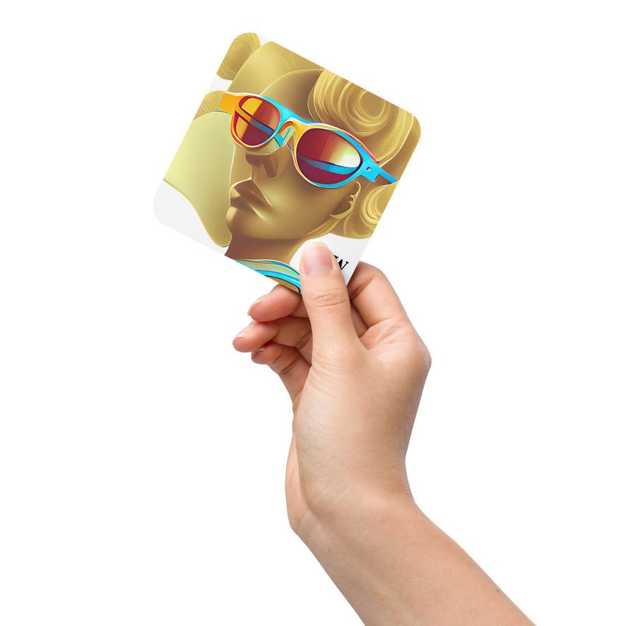 Retro Cool White - Cork Back Coaster - iSAW Company