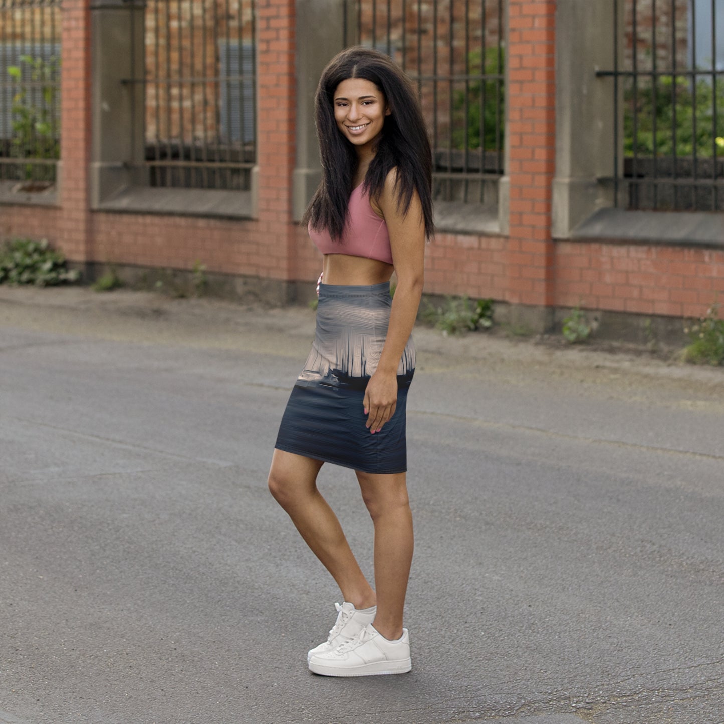 The Sleeping Yachts (at Sunrise) - Womens Pencil Skirt - iSAW Company