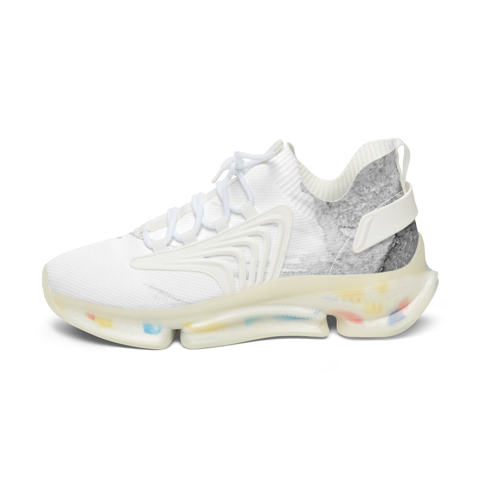 Watercolour Grey Splash - Womens Mesh Street Sneakers - iSAW Company