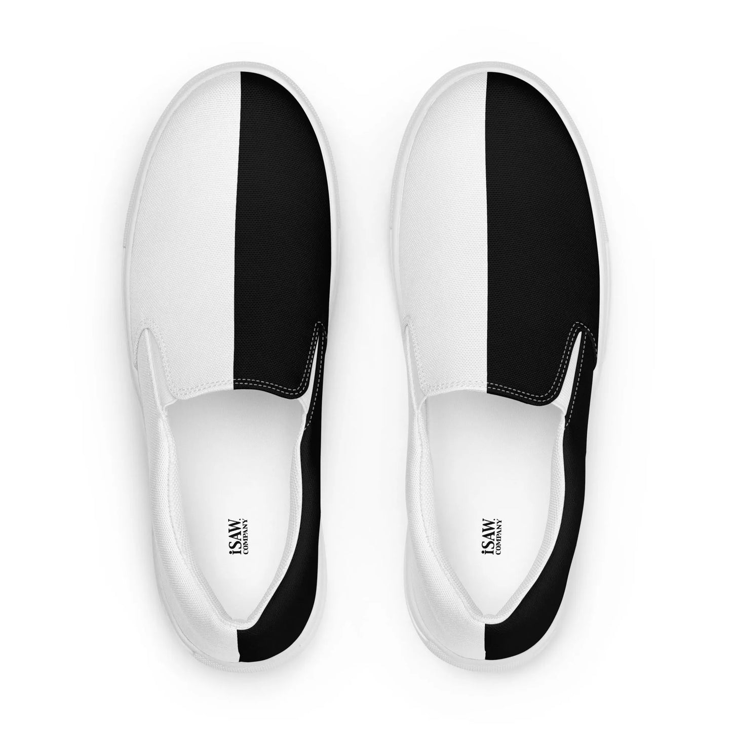 Half Black Half White - Mens Slip-On Canvas Shoes - iSAW Company