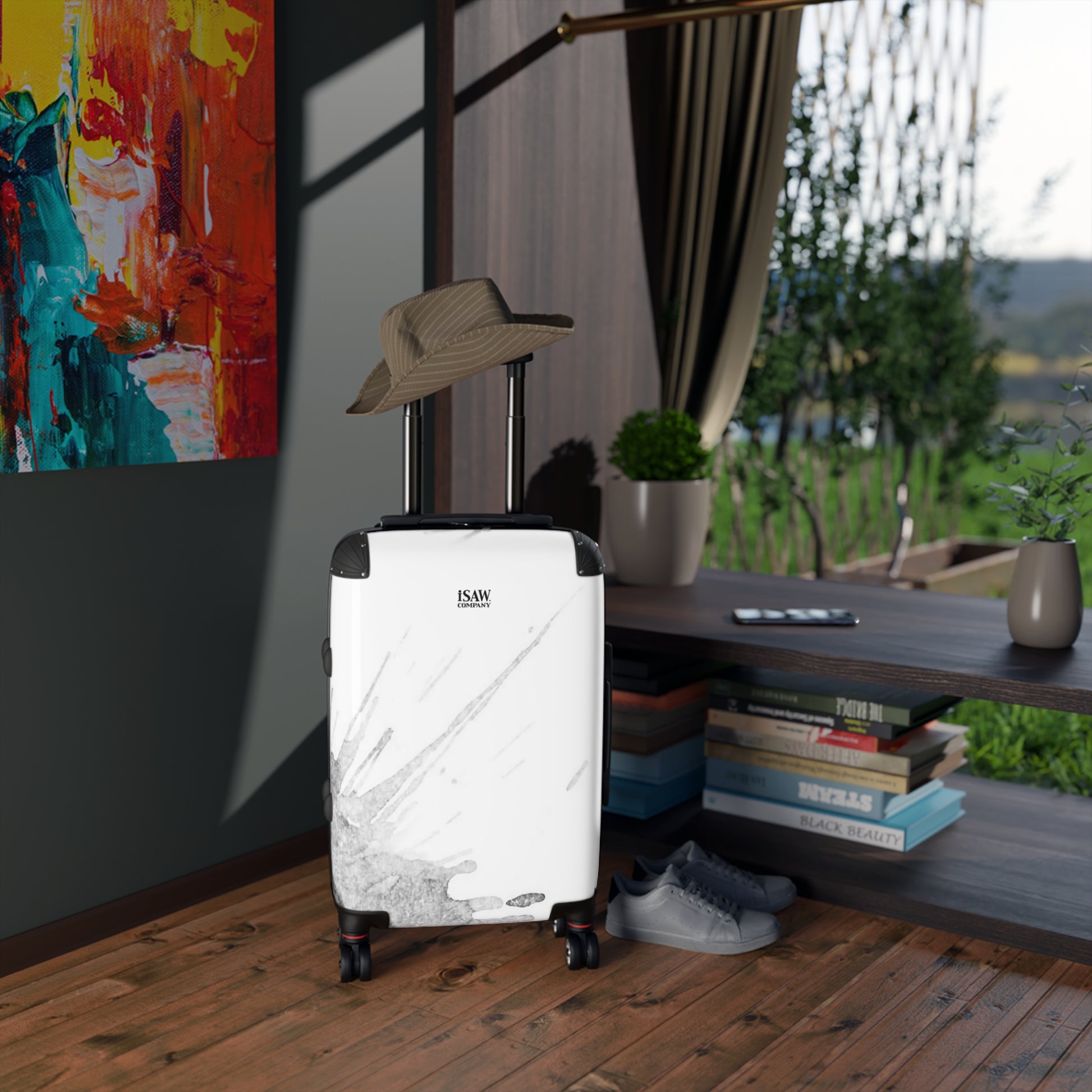 Watercolour Grey Splash - Hard - Shell Suitcase - iSAW Company