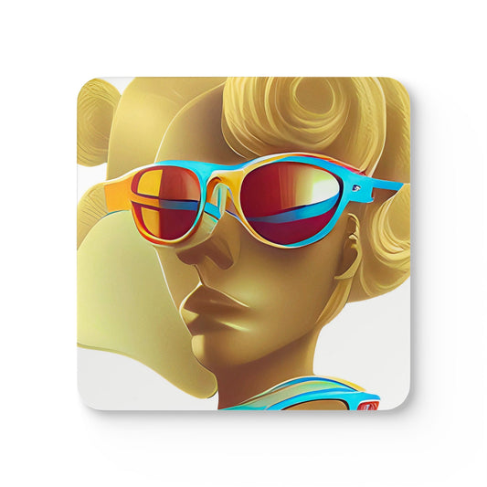 Retro Cool White - Cork Back Coaster Set - iSAW Company