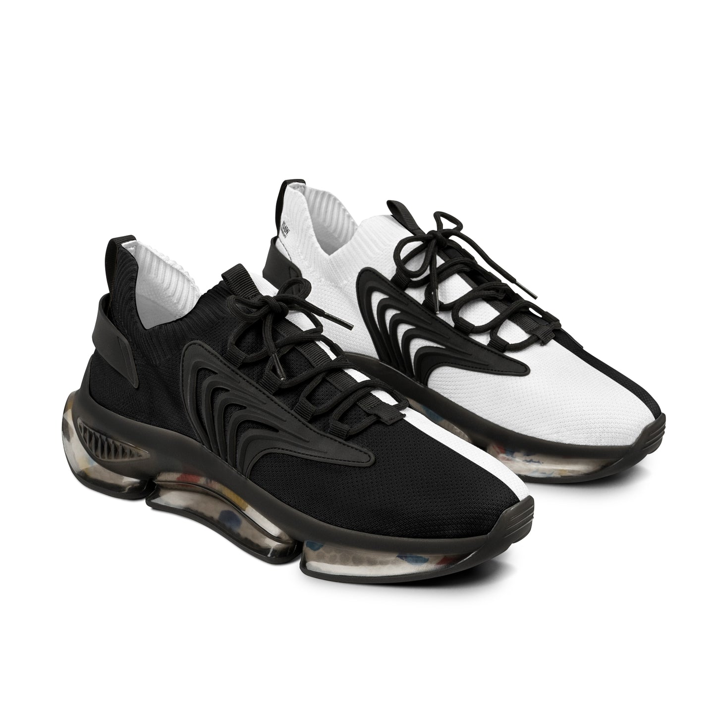 Half Black Half White - Mens Mesh Street Sneakers