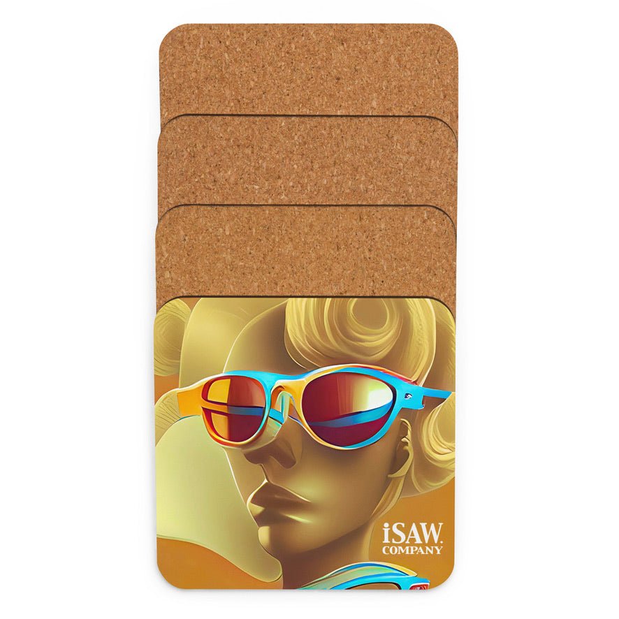 Retro Cool Orange - Cork - Back Coaster - iSAW Company