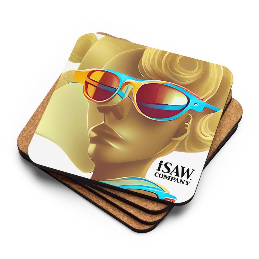Retro Cool White - Cork Back Coaster - iSAW Company