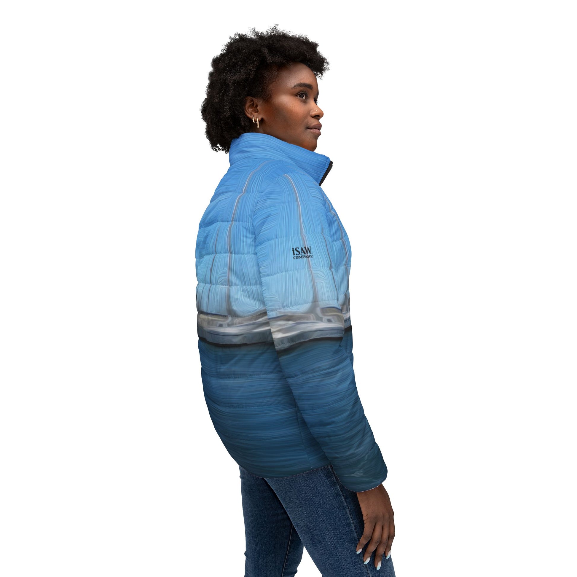 The Sleeping Yachts (at Morning) - Womens Puffer Jacket - iSAW Company
