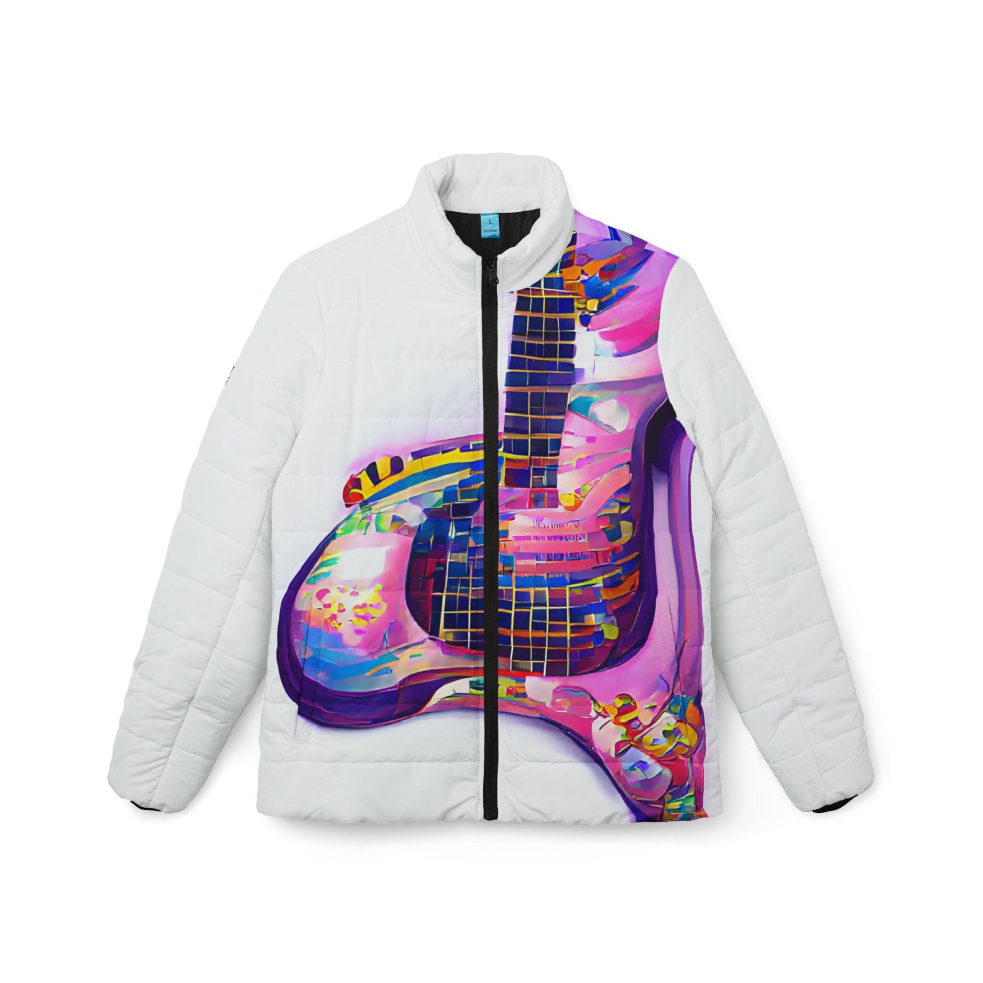 Hippie Guitar - Womens Puffer Jacket - iSAW Company