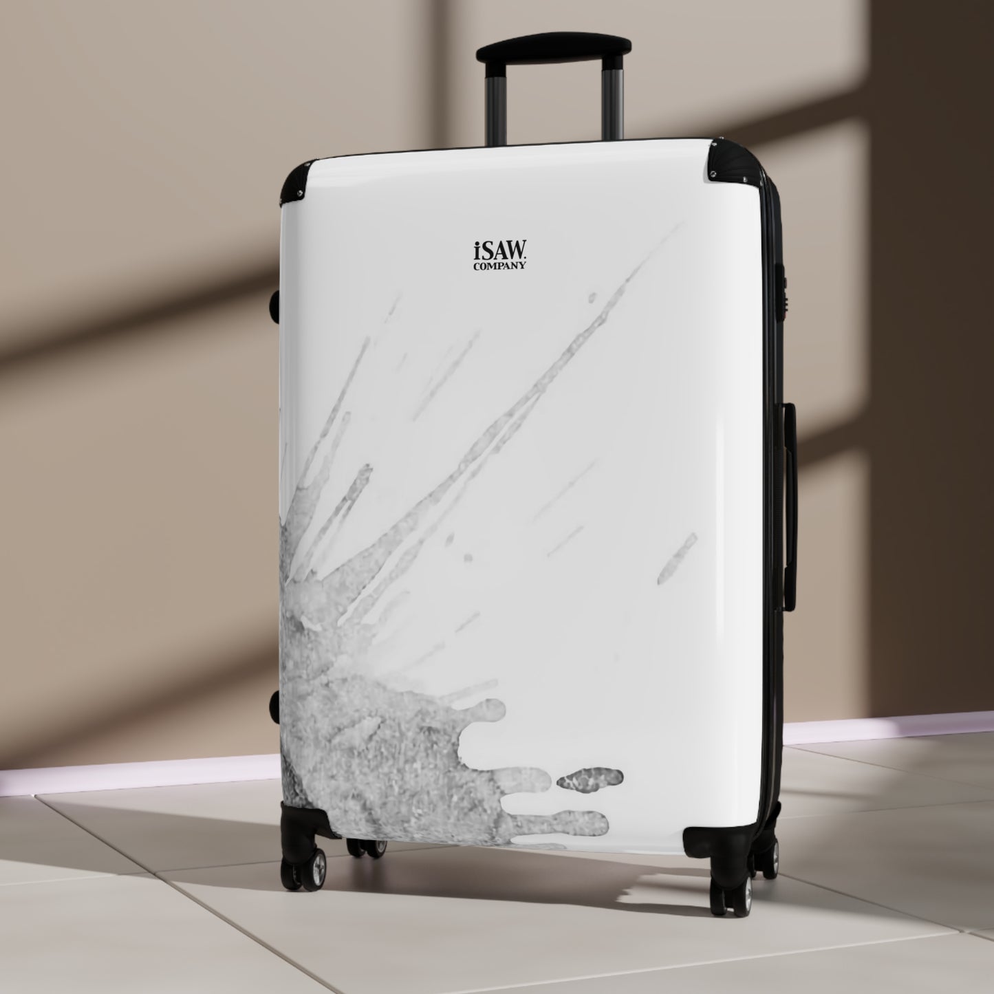 Watercolour Grey Splash - Hard - Shell Suitcase - iSAW Company